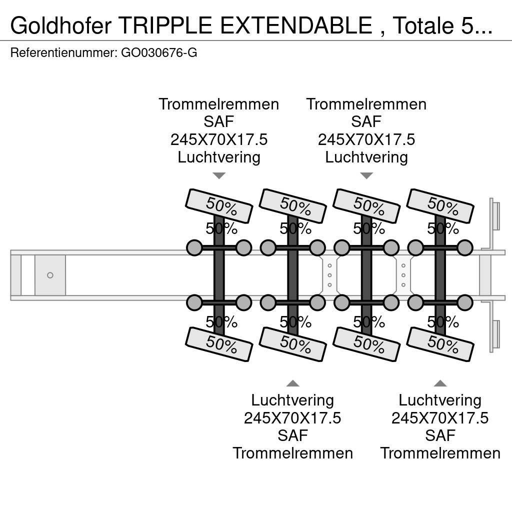 Goldhofer TRIPPLE EXTENDABLE , Totale 51 M 4 AXEL STEERING Podvalníkové návěsy