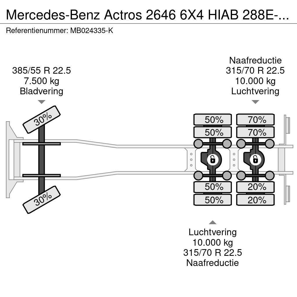 Mercedes-Benz Actros 2646 6X4 HIAB 288E-6 HiPro + FLYJIB 70X + R Univerzální terénní jeřáby