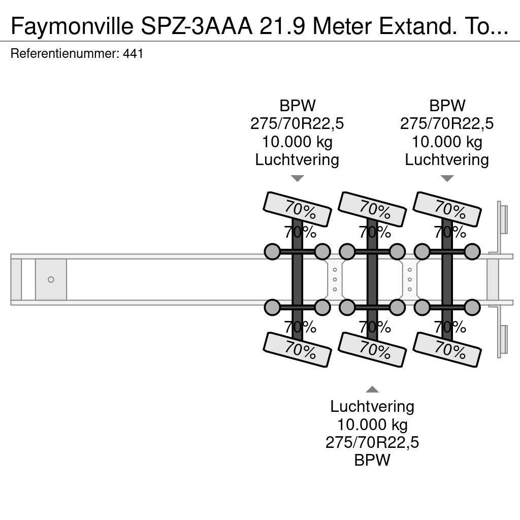 Faymonville SPZ-3AAA 21.9 Meter Extand. Total lenght: 35.5 met Valníkové návěsy/Návěsy se sklápěcími bočnicemi