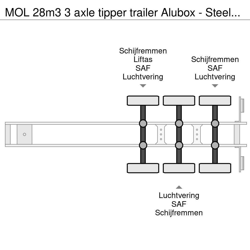 MOL 28m3 3 axle tipper trailer Alubox - Steelchassis ( Sklápěcí návěsy