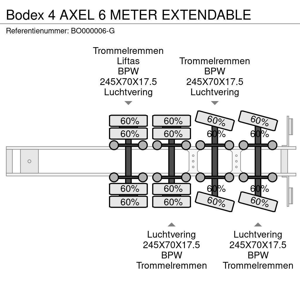 Bodex 4 AXEL 6 METER EXTENDABLE Podvalníkové návěsy
