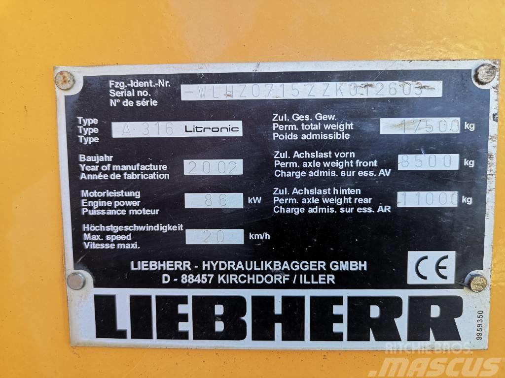Liebherr A 316 Litronic Kolová rýpadla