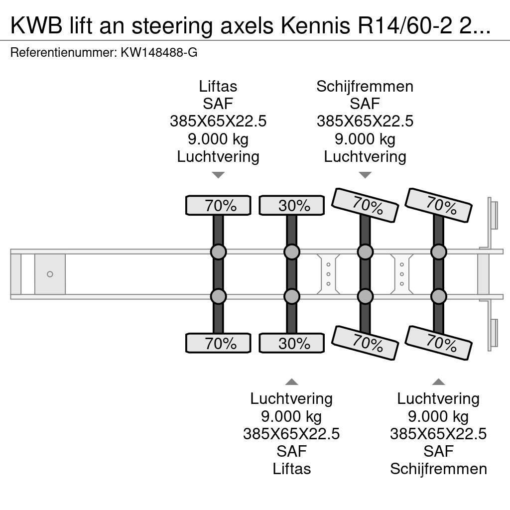  Kwb lift an steering axels Kennis R14/60-2 2015 Valníkové návěsy/Návěsy se sklápěcími bočnicemi