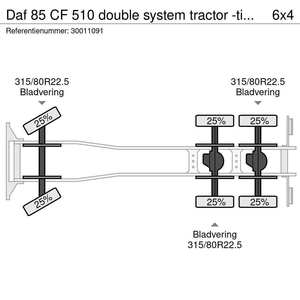 DAF 85 CF 510 double system tractor -tipper Kontejnerový rám/Přepravníky kontejnerů