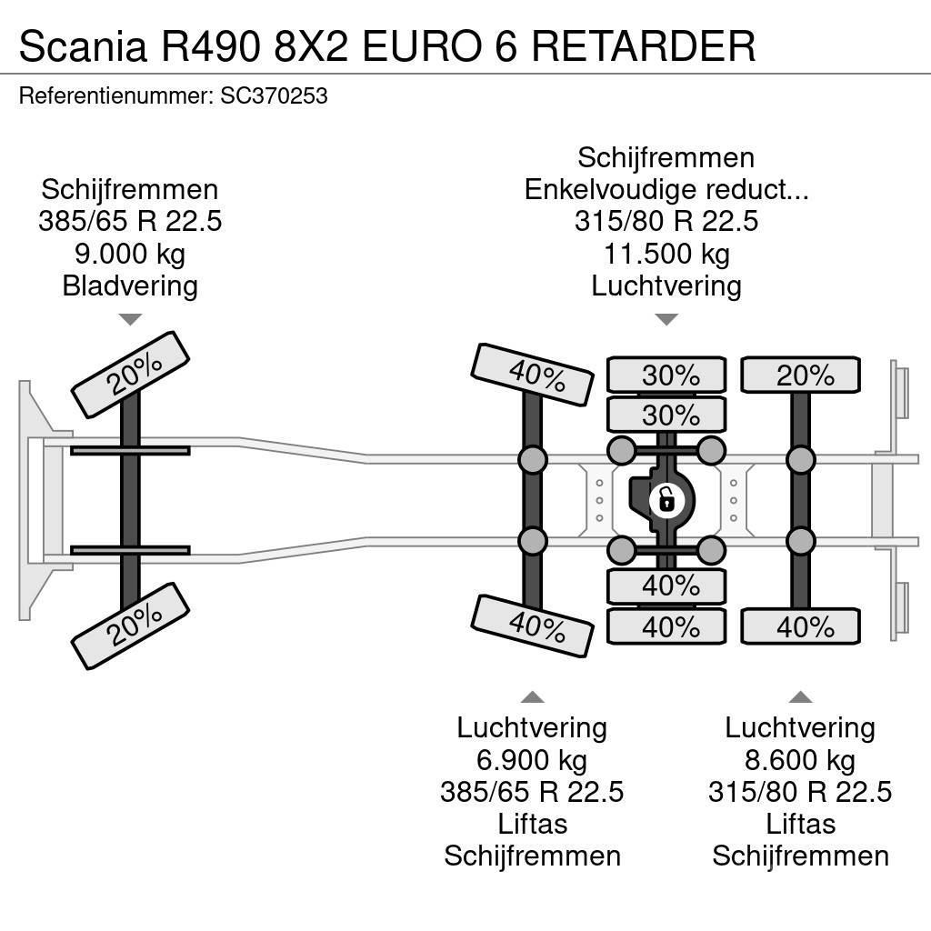 Scania R490 8X2 EURO 6 RETARDER Nákladní vozidlo bez nástavby