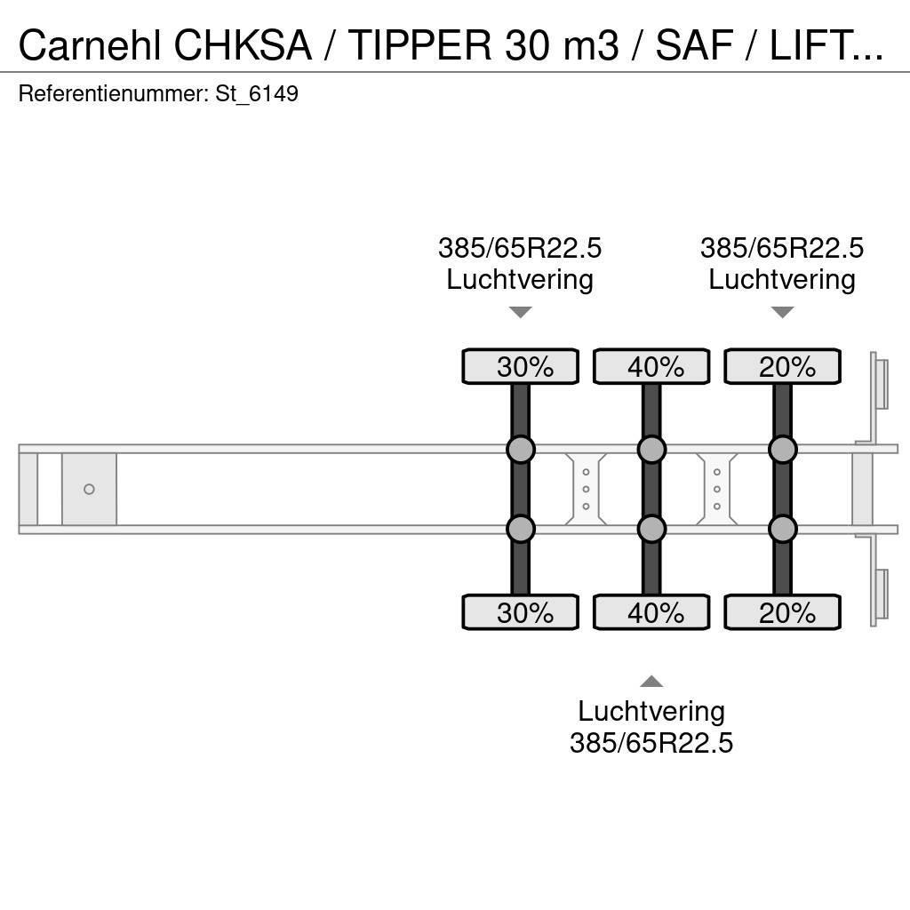 Carnehl CHKSA / TIPPER 30 m3 / SAF / LIFT AXLE / ALUMINIUM Sklápěcí návěsy