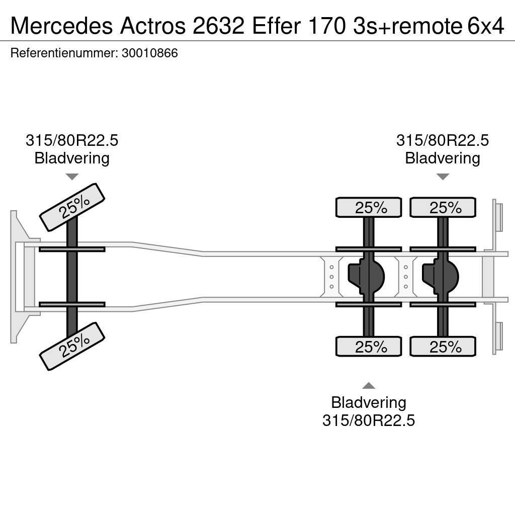 Mercedes-Benz Actros 2632 Effer 170 3s+remote Autojeřáby, hydraulické ruky