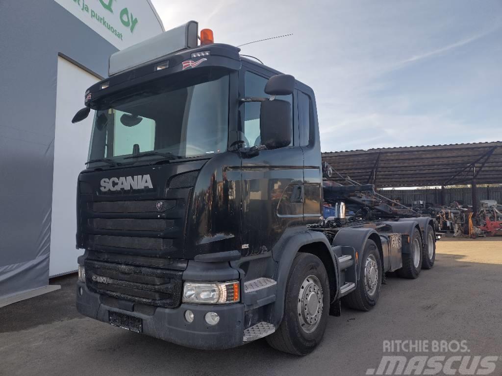 Scania R490 8x4 vaijerilaite,Euro6 Lanový nosič kontejnerů