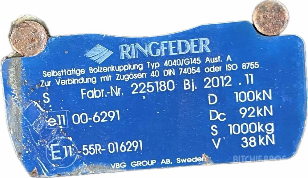 MAN TGL ZADNÍ PŘÍČKA SE ZÁVĚSEM RINGFEDER 4040/G145, 1 Náhradní díly nezařazené