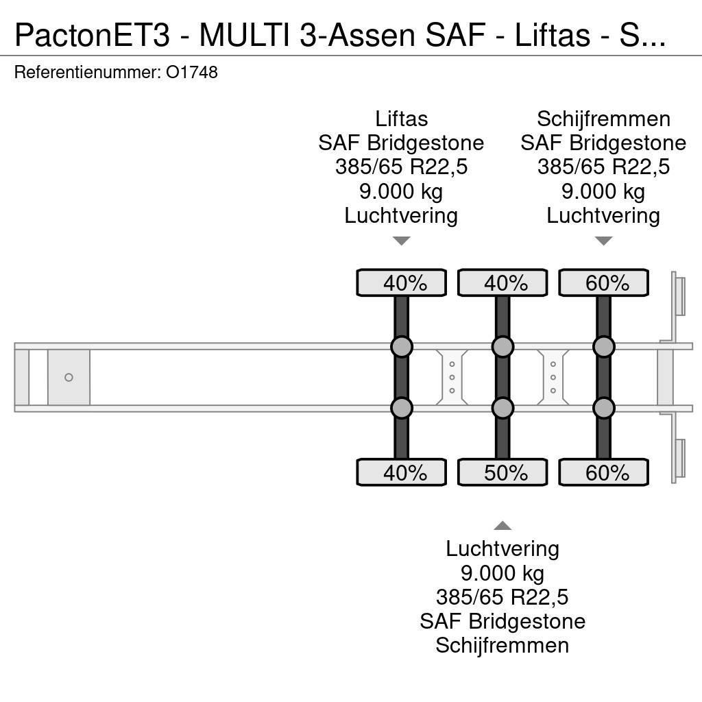Pacton ET3 - MULTI 3-Assen SAF - Liftas - Schijfremmen - Kontejnerové návěsy