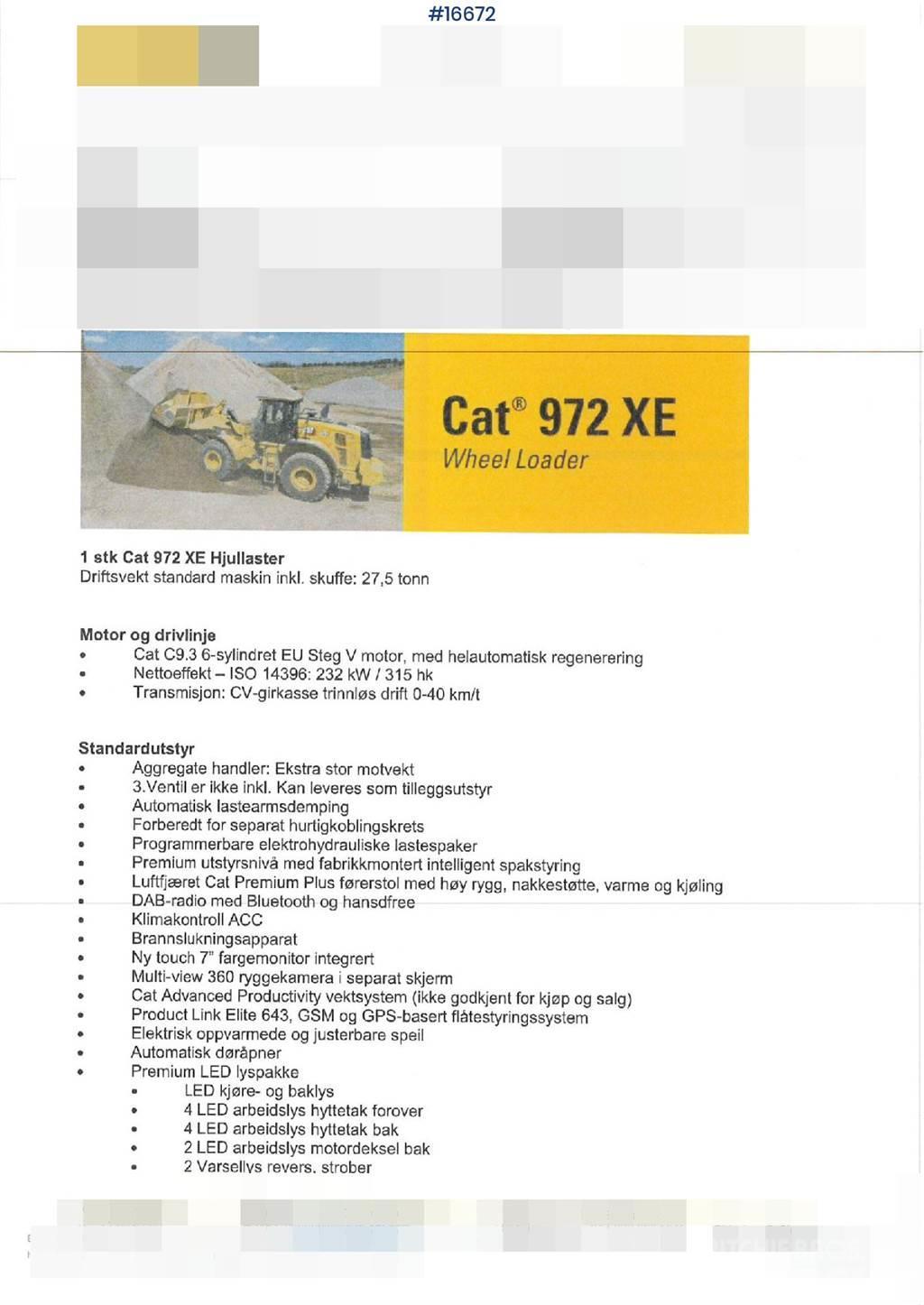 CAT 972 XE-GR. Brand new! Kolové nakladače