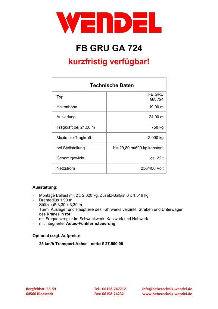FB GRU GA 724 - Turmdrehkran - Baukran - Kran Stavební jeřáby