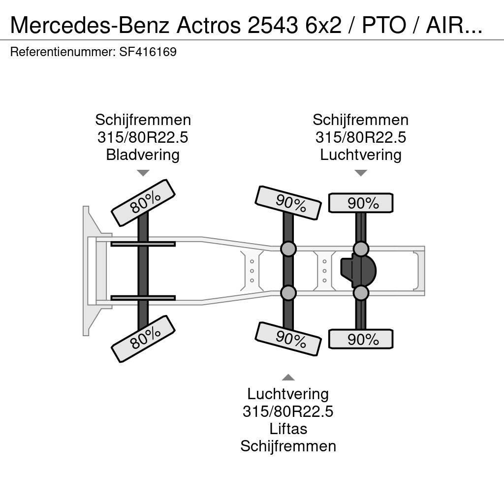 Mercedes-Benz Actros 2543 6x2 / PTO / AIRCO / EURO 6 Tahače