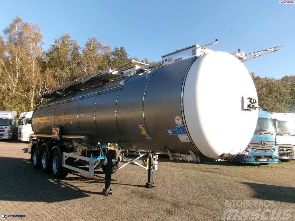 Feldbinder Chemical tank inox 37.5 m3 / 1 comp Cisternové návěsy