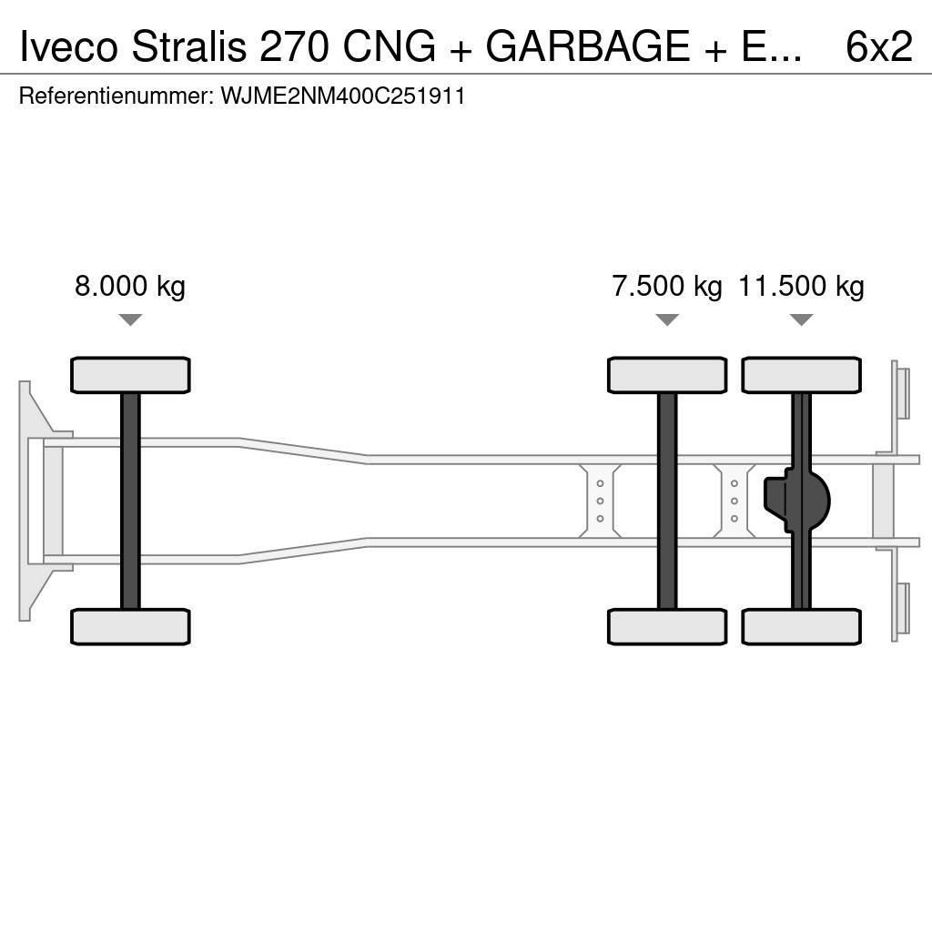 Iveco Stralis 270 CNG + GARBAGE + EURO 5 + 6X2 + RETARDE Popelářské vozy
