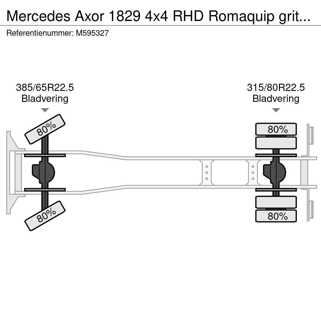 Mercedes-Benz Axor 1829 4x4 RHD Romaquip gritter / salt spreader Kombinované/Čerpací cisterny