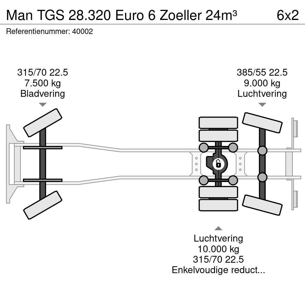 MAN TGS 28.320 Euro 6 Zoeller 24m³ Popelářské vozy