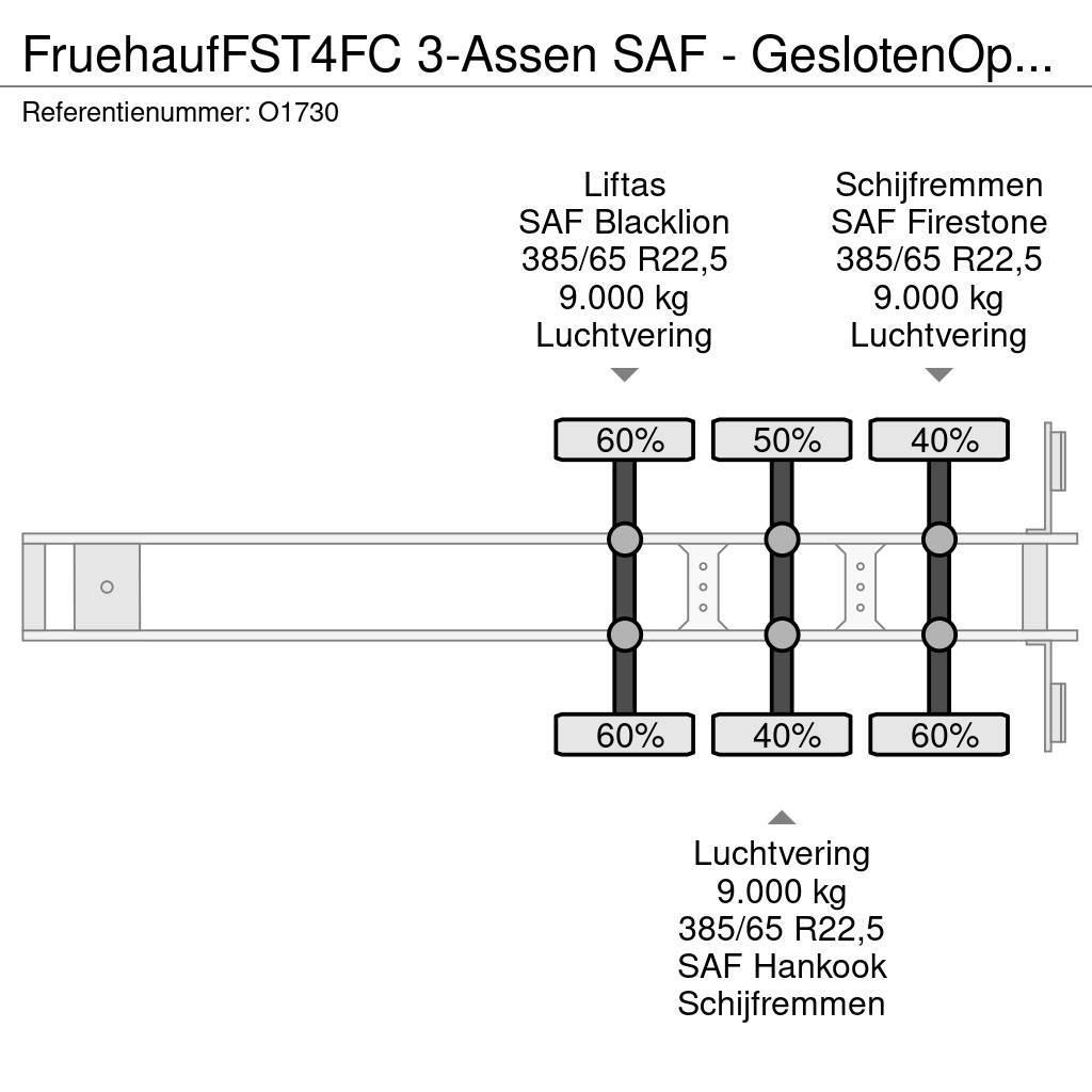 Fruehauf FST4FC 3-Assen SAF - GeslotenOpbouw + Laadklep 200 Skříňové návěsy