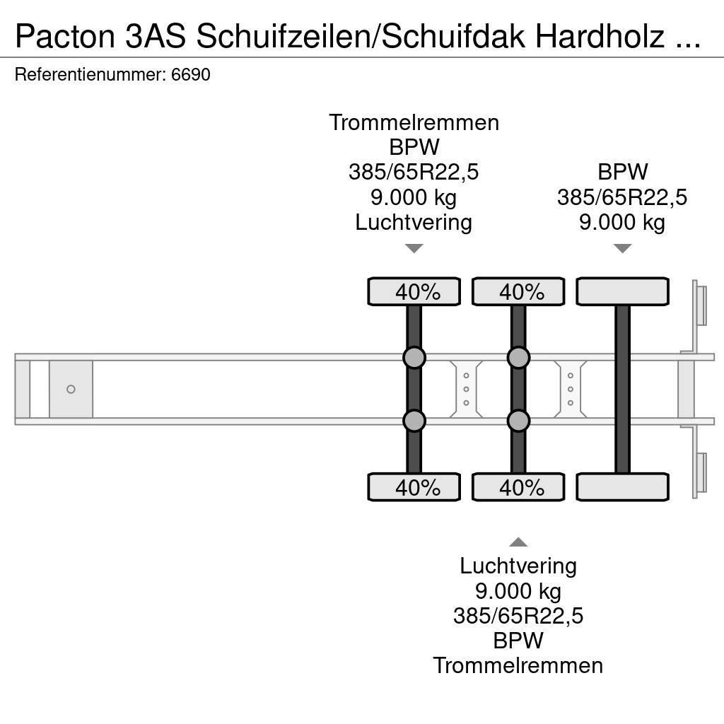 Pacton 3AS Schuifzeilen/Schuifdak Hardholz boden Plachtové návěsy