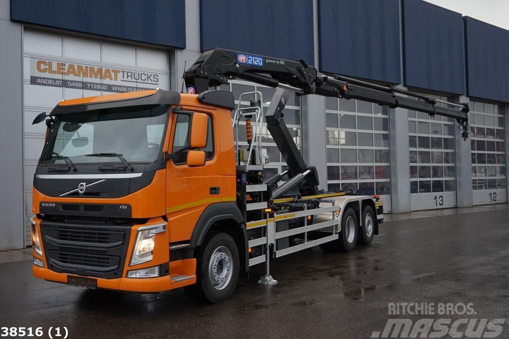 Volvo FM 410 HMF 21 ton/meter laadkraan Hákový nosič kontejnerů