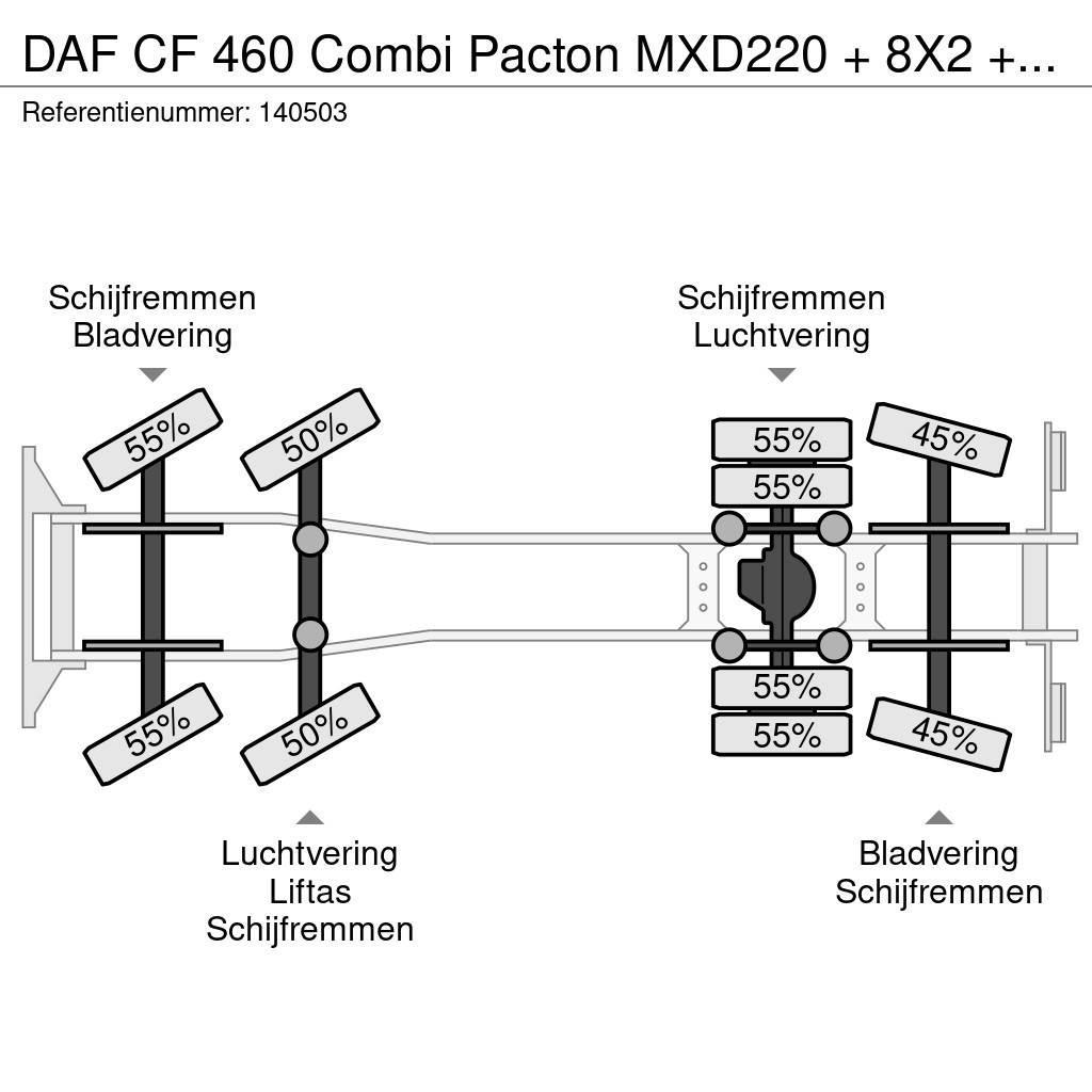 DAF CF 460 Combi Pacton MXD220 + 8X2 + Manual + Euro 6 Univerzální terénní jeřáby