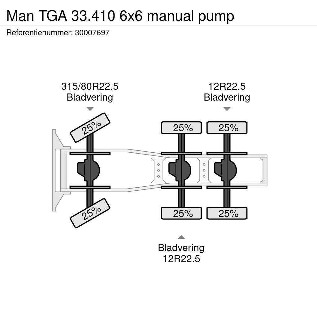 MAN TGA 33.410 6x6 manual pump Tahače