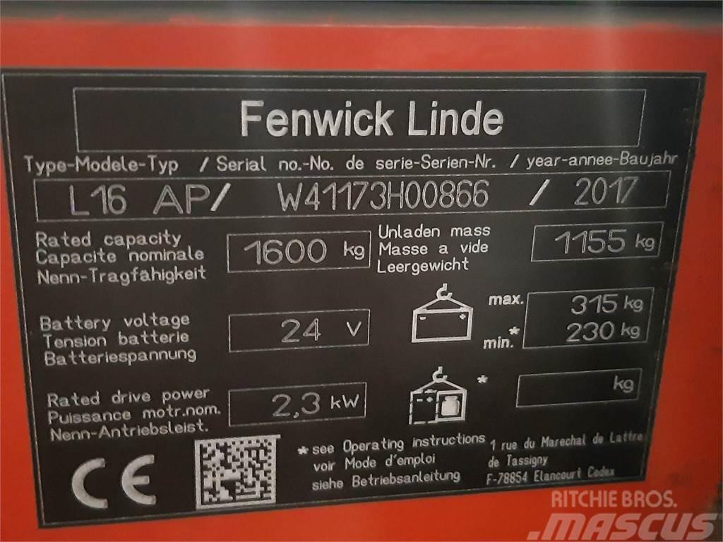 Fenwick L16AP Ručně vedené vysokozdvižné vozíky