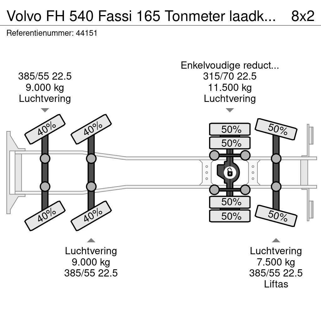 Volvo FH 540 Fassi 165 Tonmeter laadkraan + Fly-Jib Just Univerzální terénní jeřáby