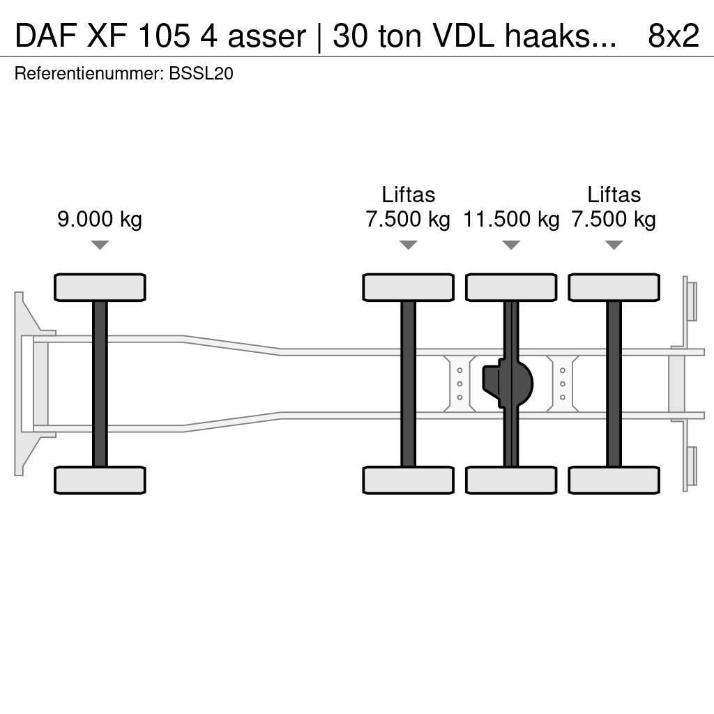 DAF XF 105 4 asser | 30 ton VDL haaksysteem | manual | Hákový nosič kontejnerů
