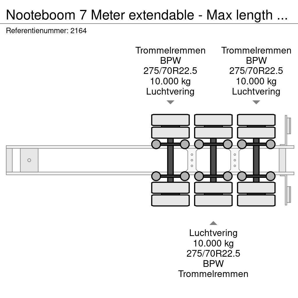 Nooteboom 7 Meter extendable - Max length 20 meter Valníkové návěsy/Návěsy se sklápěcími bočnicemi