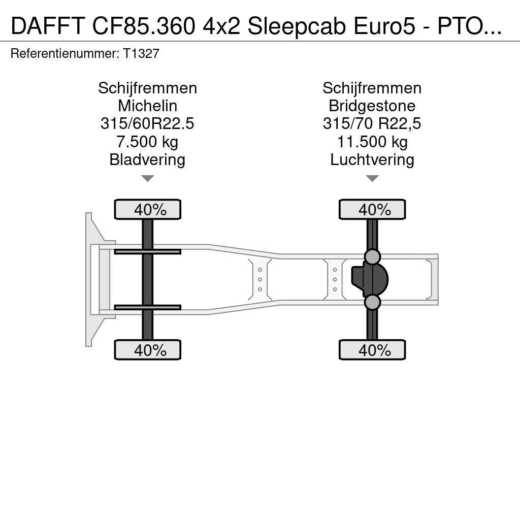 DAF FT CF85.360 4x2 Sleepcab Euro5 - PTO Prep - 3-Spaa Tahače