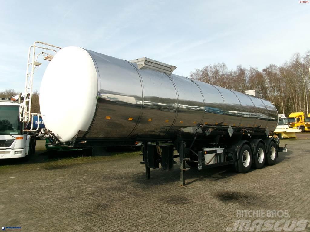 Metalovouga Bitumen / heavy oil tank inox 29 m3 / 1 comp Cisternové návěsy