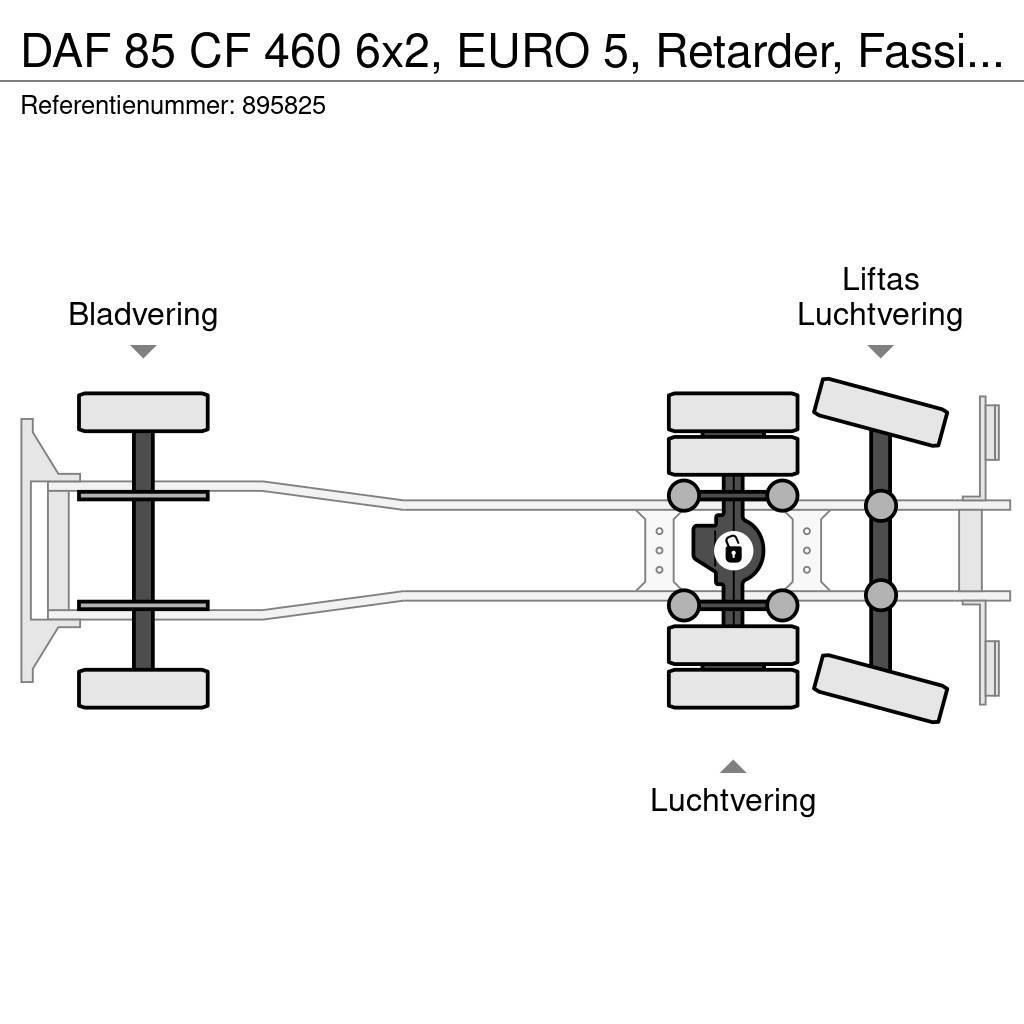 DAF 85 CF 460 6x2, EURO 5, Retarder, Fassi, Remote, Ma Valníky/Sklápěcí bočnice