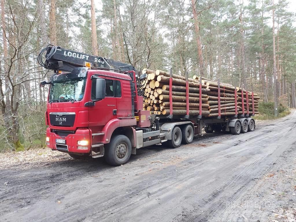 MAN TGS 26.540 6X6 z dźwigiem do przewozu drewna Vozy na přepravu kmenů