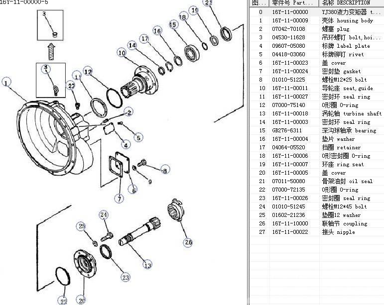Shantui SD16 torque converter assy YJ380 16y-11-00000 Převodovka