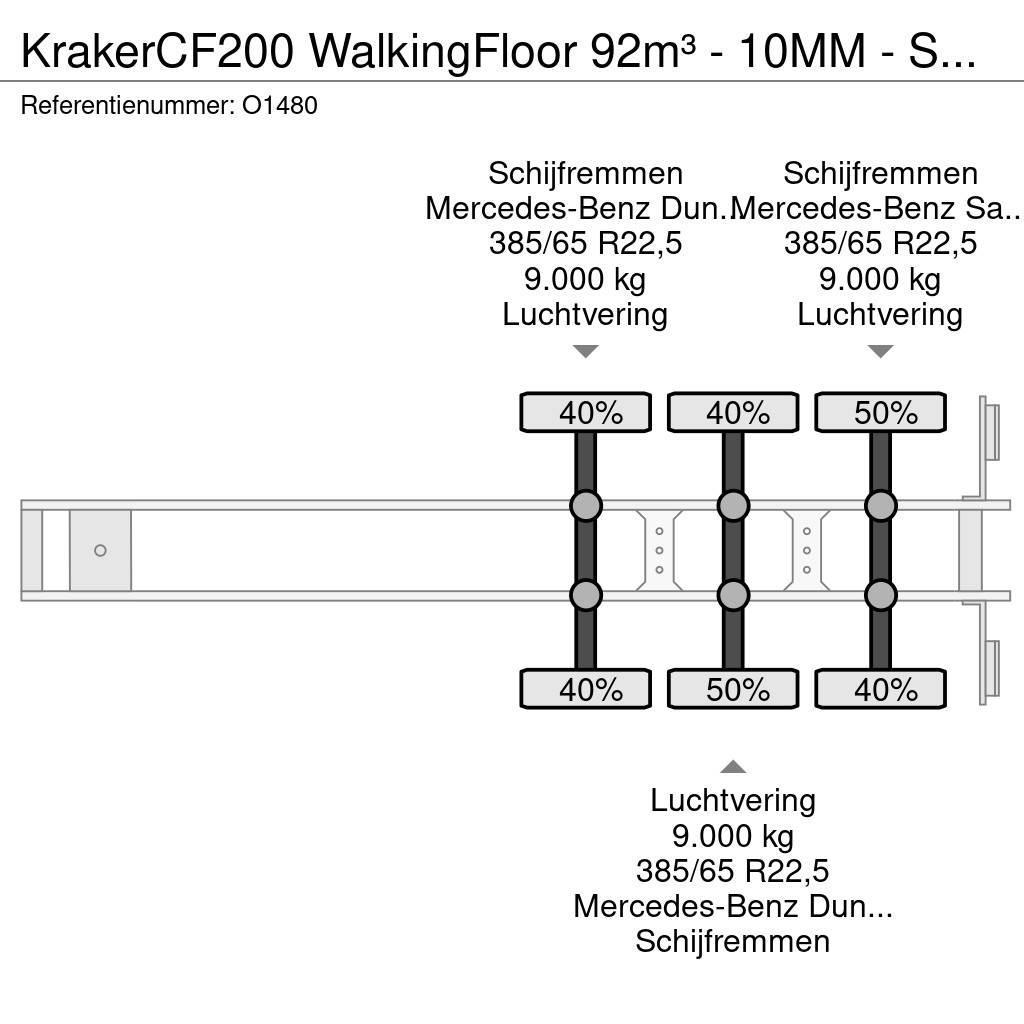 Kraker CF200 WalkingFloor 92m³ - 10MM - Schijfremmen - Ge Návěsy s pohyblivou podlahou