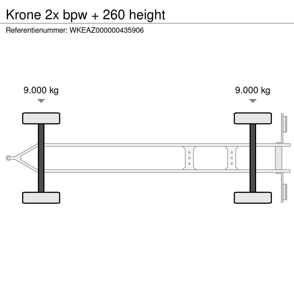 Krone 2x bpw + 260 height Plachtové přívěsy