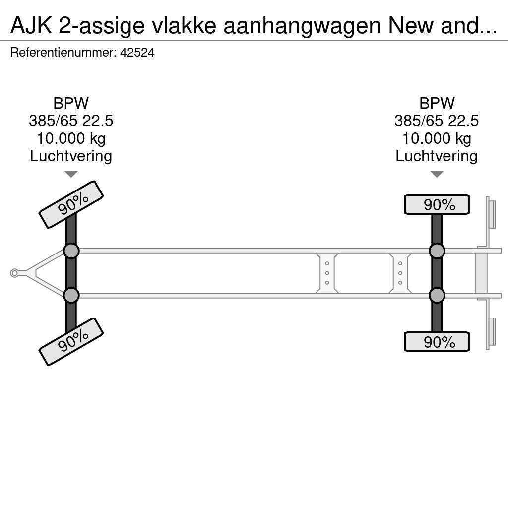 AJK 2-assige vlakke aanhangwagen New and Unused! Valníky