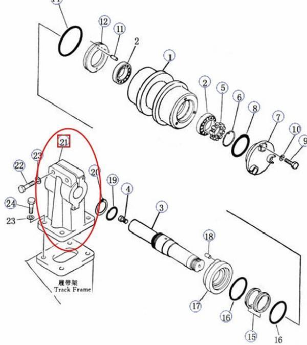 Shantui SD22 carrier roller bracket 154-30-11292 Pásy, řetězy a podvozek