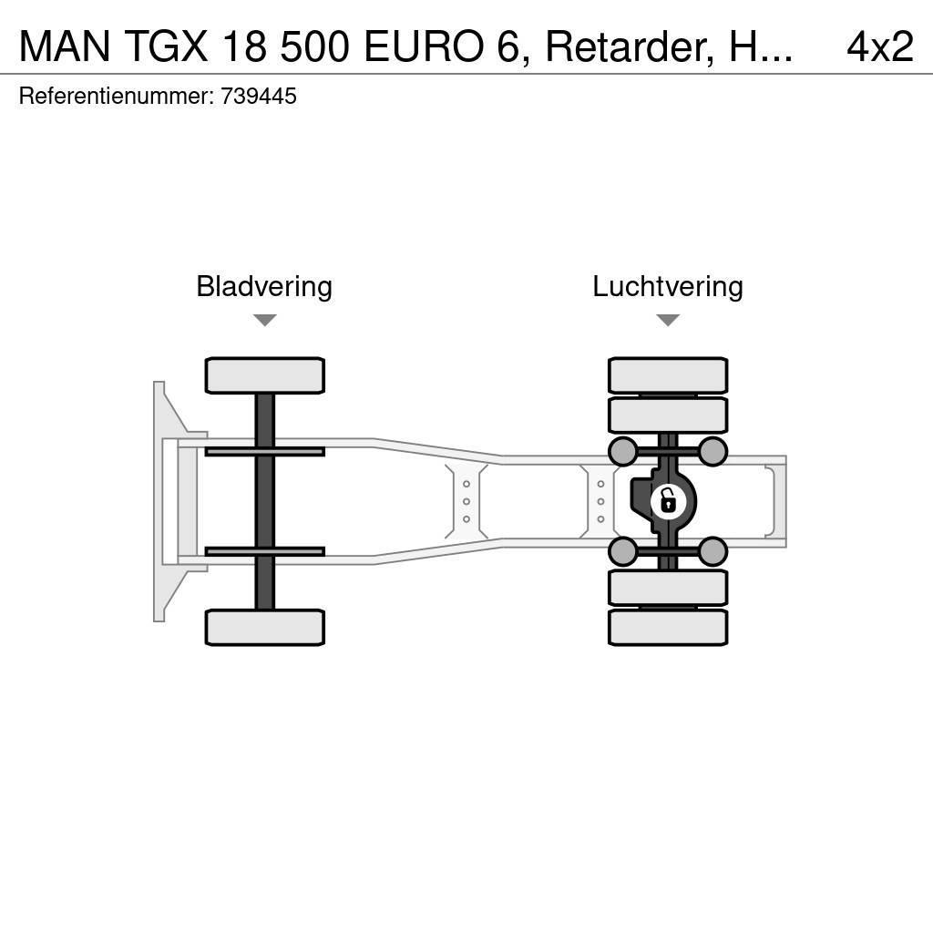 MAN TGX 18 500 EURO 6, Retarder, Hydrauliek, 6 Units Tahače
