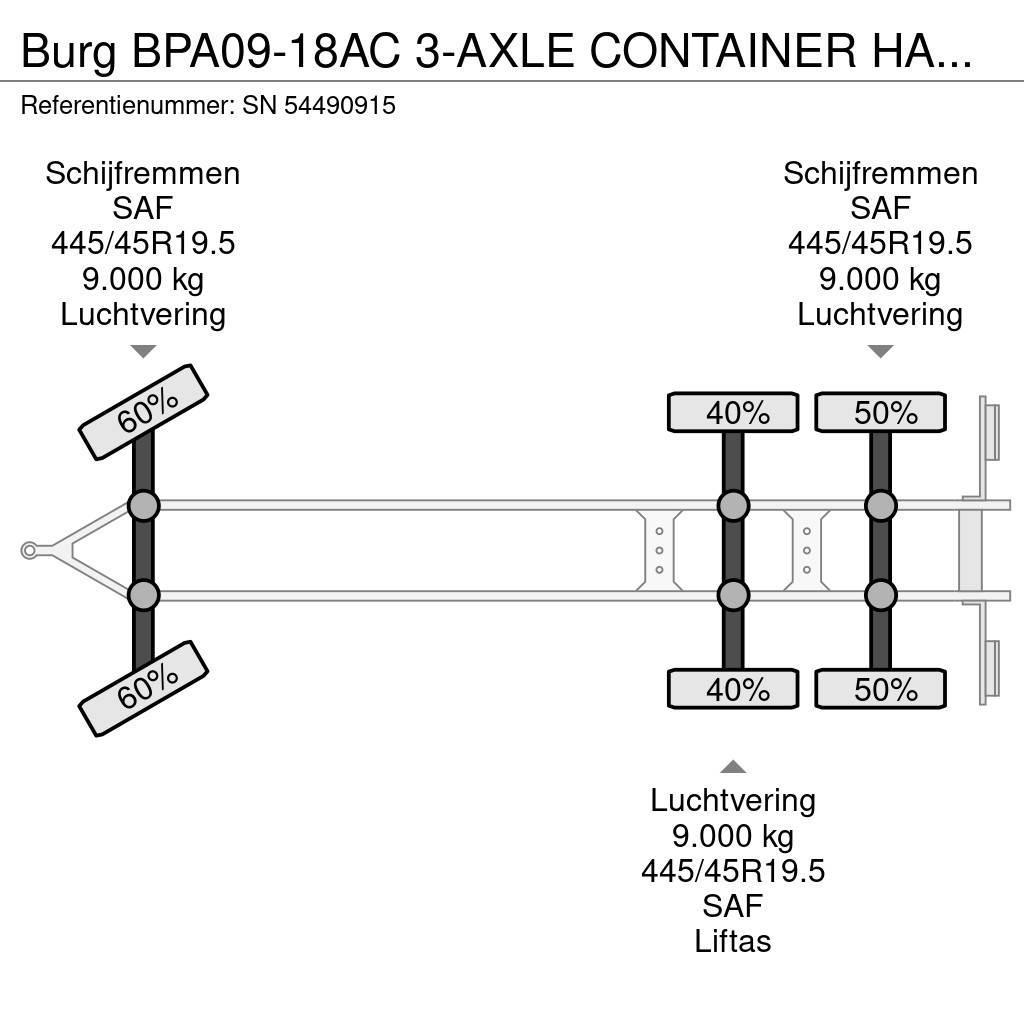 Burg BPA09-18AC 3-AXLE CONTAINER HANGER (SAF AXLES / LI Kontejnerové přívěsy
