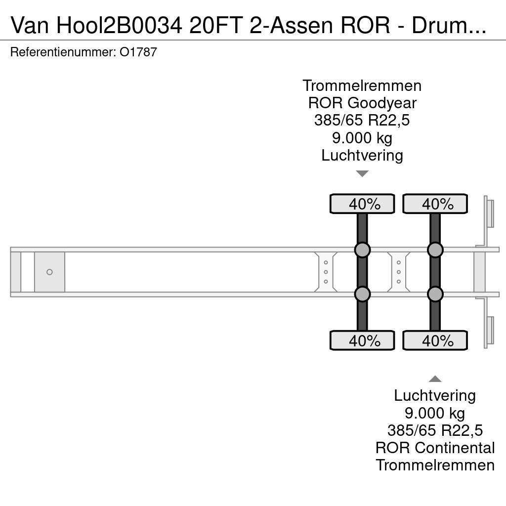 Van Hool 2B0034 20FT 2-Assen ROR - DrumBrakes - Airsuspensi Kontejnerové návěsy