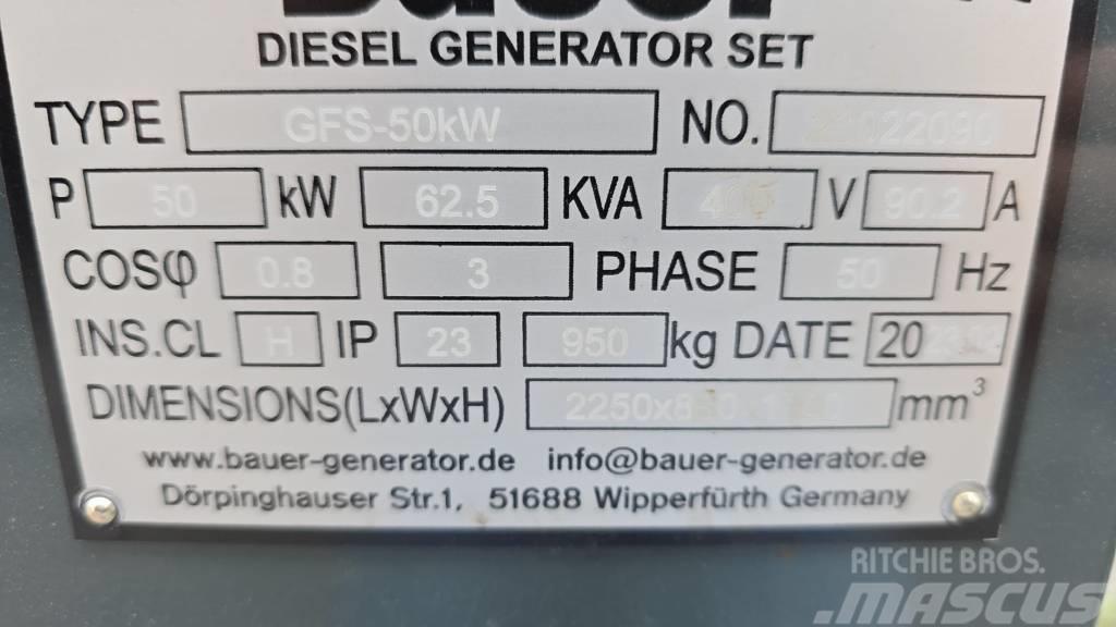 Bauer GFS-50KW Naftové generátory