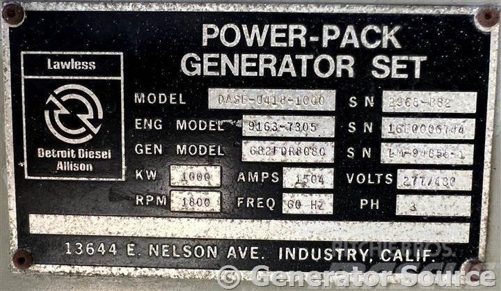Detroit 1000 kW - JUST ARRIVED Naftové generátory