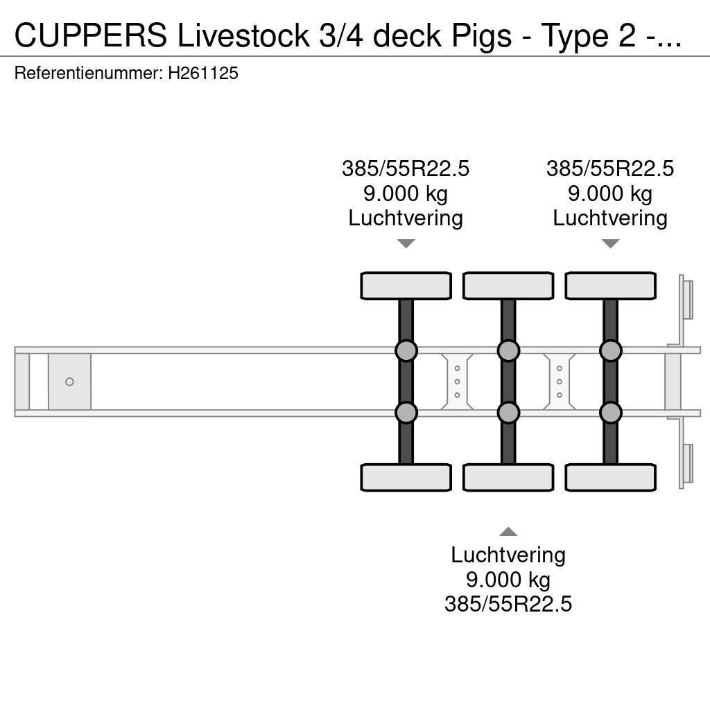  CUPPERS Livestock 3/4 deck Pigs  - Type 2 - Water Návěsy pro přepravu zvířat