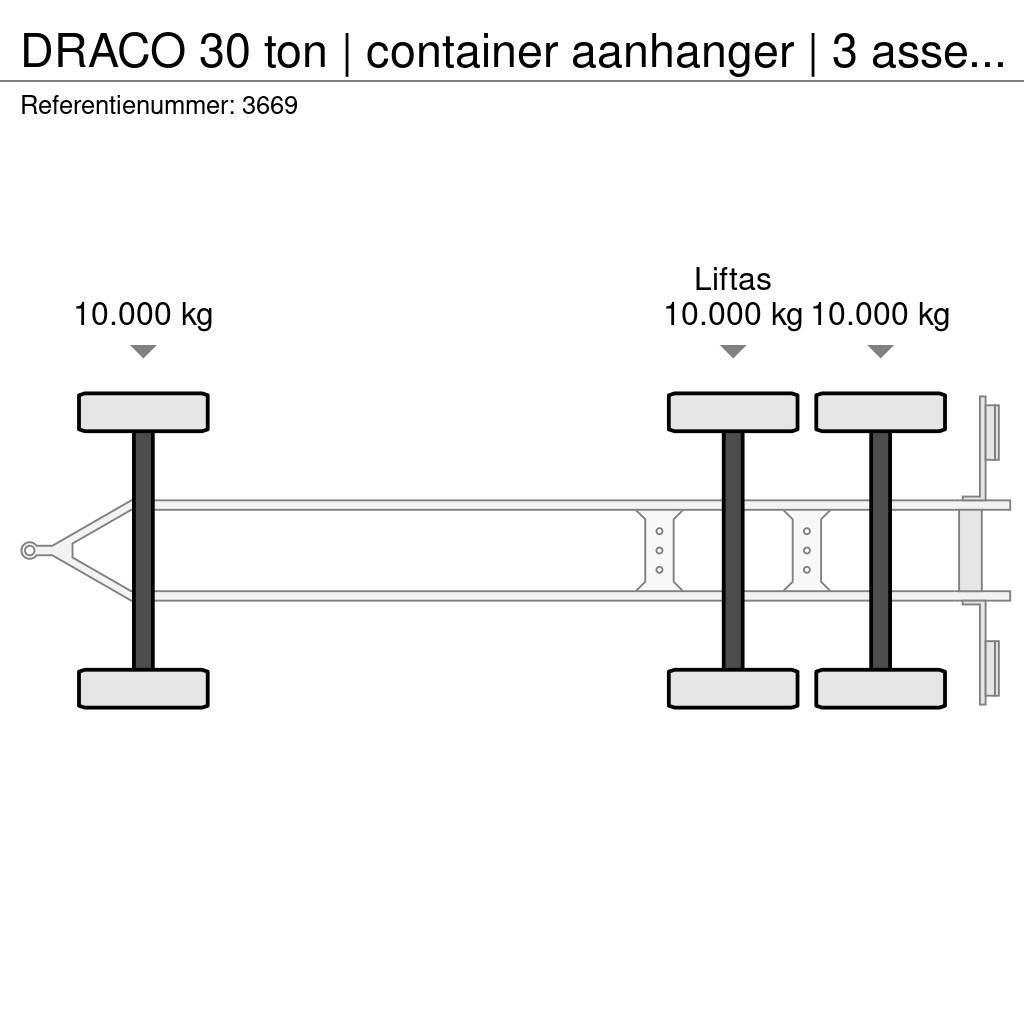 Draco 30 ton | container aanhanger | 3 asser overzetter Kontejnerové přívěsy