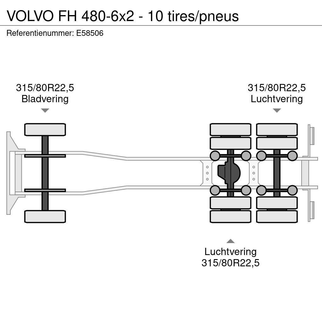 Volvo FH 480-6x2 - 10 tires/pneus Kontejnerový rám/Přepravníky kontejnerů