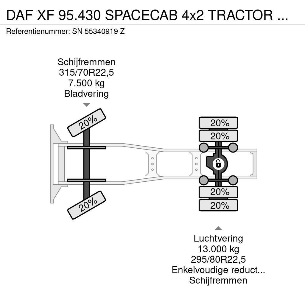 DAF XF 95.430 SPACECAB 4x2 TRACTOR UNIT (EURO 3 / ZF16 Tahače