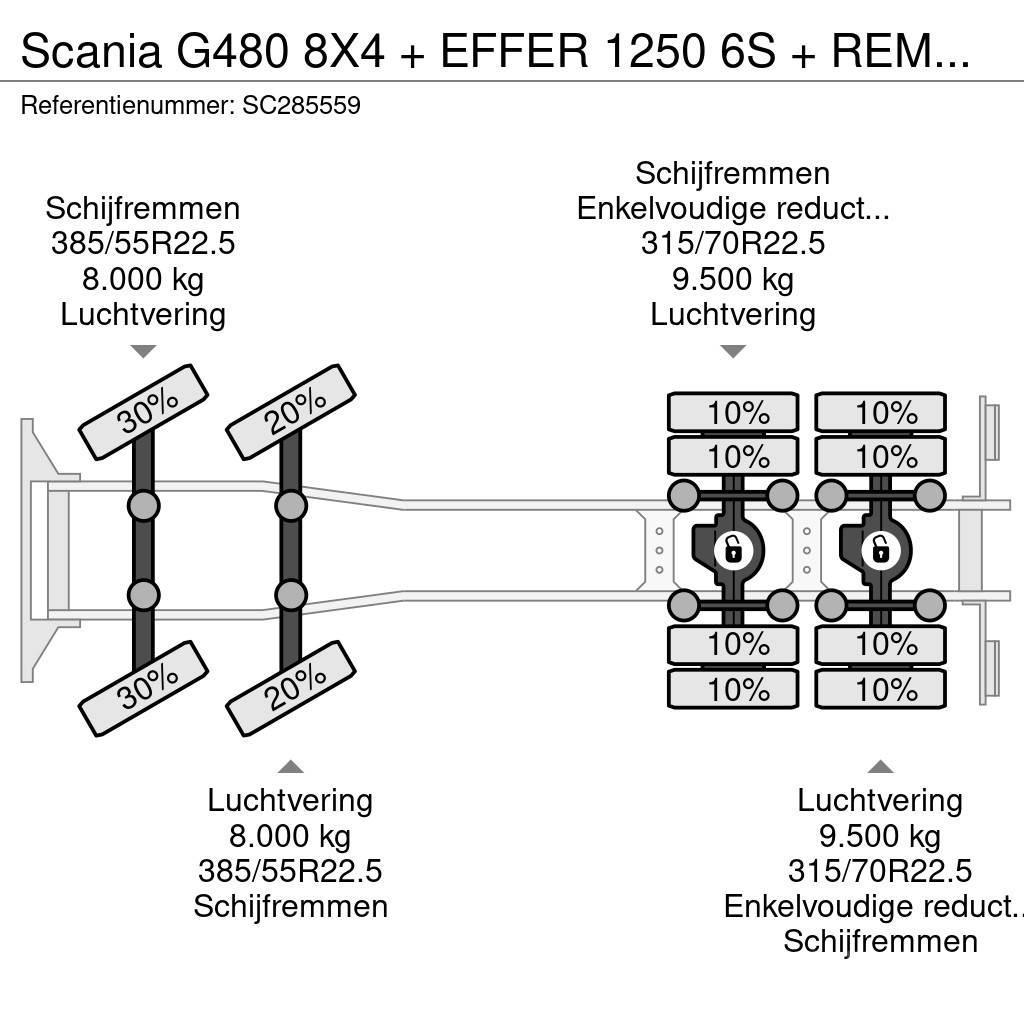 Scania G480 8X4 + EFFER 1250 6S + REMOTE + WINCH - 6+3 EX Univerzální terénní jeřáby