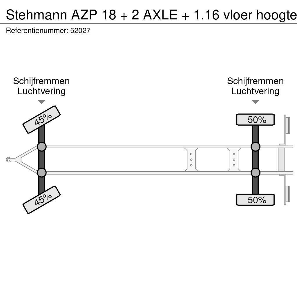 Stehmann AZP 18 + 2 AXLE + 1.16 vloer hoogte Plachtové přívěsy